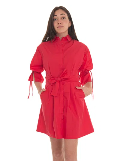 Liu •jo 束腰棉衬衫裙 In Red
