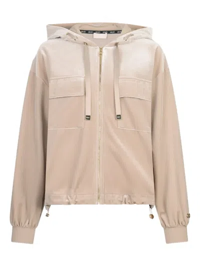 Liu •jo Chenille Hoodie In Neutral
