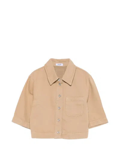 Liu •jo Chest-pocket Buttoned Shirt In Neutral
