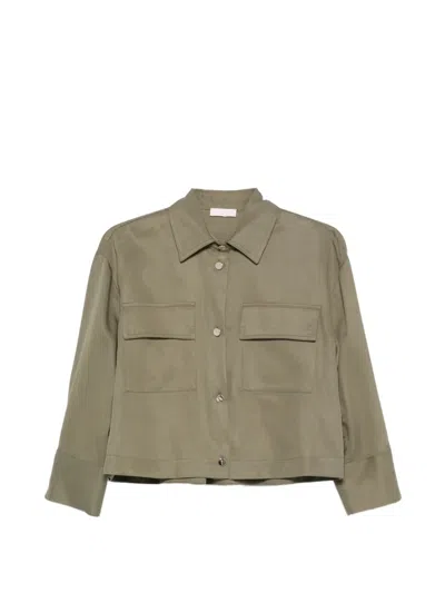 Liu •jo Chest-pocket Shirt In Green