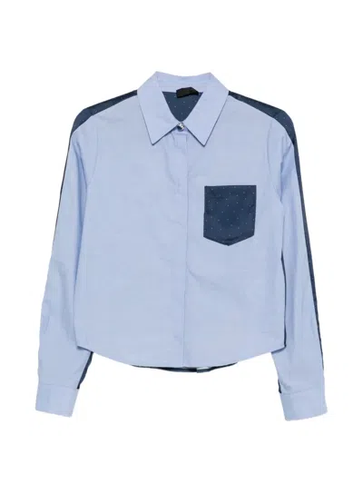 Liu •jo Chest-pocket Shirt In Blue
