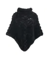 Liu •jo Chevron Pattern Cape With High Collar In Black