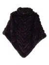 Liu •jo Chevron-pattern Turtleneck Poncho In Black