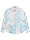 Liu •jo Liu Jo Light Blue And Pink Printed Shirt With Bottons In Multicolor