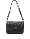 Liu •jo Chevron-quilted Shoulder Bag With Metallic Logo In Black