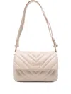 Liu •jo Chevron-textured Shoulder Bag With Adjustable Strap In Neutral