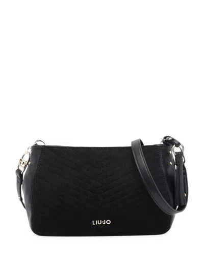 Liu •jo Chevron-quilted Tassel Crossbody Bag In Black