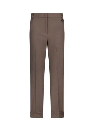 Liu •jo Chic Cuffed Trousers For Women In Brown
