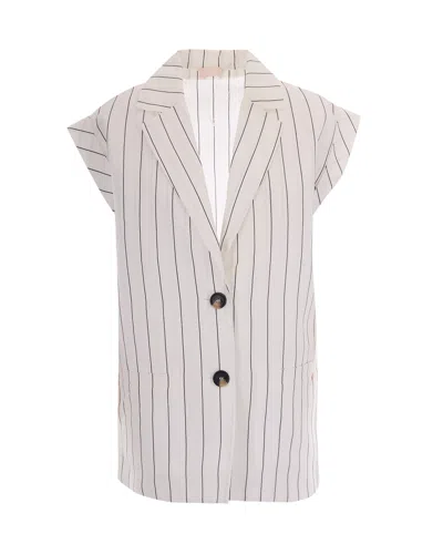 Liu •jo Liu Jo Chic Women's Jacket In Bianco Lana/nero