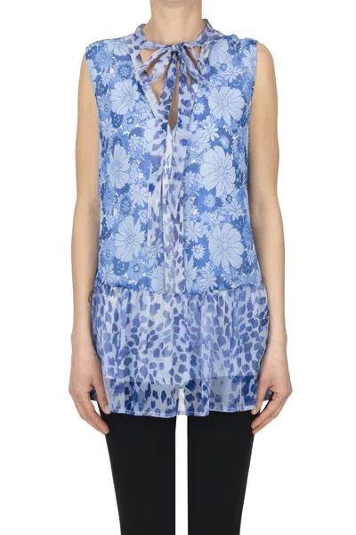 Liu •jo Chiffon Top In Blue