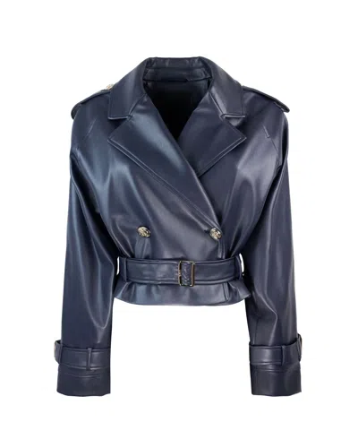 Liu •jo Liu Jo Chiodo In Ecopelle Nero In Blue
