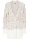 Liu •jo Liu Jo Neutrals Chunky Knit Cardigan In Brown