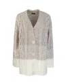 Liu •jo Liu Jo Neutrals Chunky Knit Cardigan In Nude