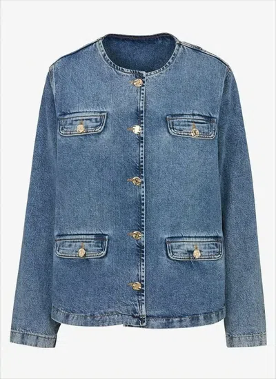 Liu •jo Classic Blue Denim Jacket With Flap Pockets