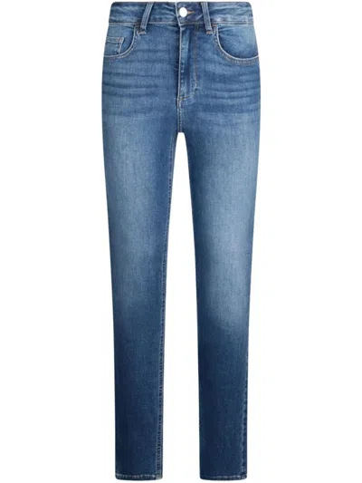 Liu •jo Liu Jo Classic Blue Whiskered Jeans With Concealed Fly