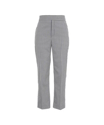 Liu •jo Liu Jo Classic Checked Chino Pants With Tailored Fit In Blue