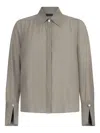 Liu •jo Classic Collar Shirt With Long Sleeves And Sheer Fabric In Neutral