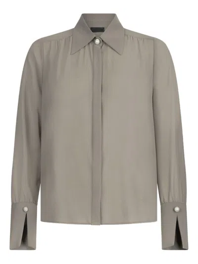 LIU •JO CLASSIC COLLAR SHIRT WITH LONG SLEEVES AND SHEER FABRIC
