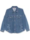 Liu •jo Liu Jo Classic Denim Jacket With Vintage Faded Finish In Blue