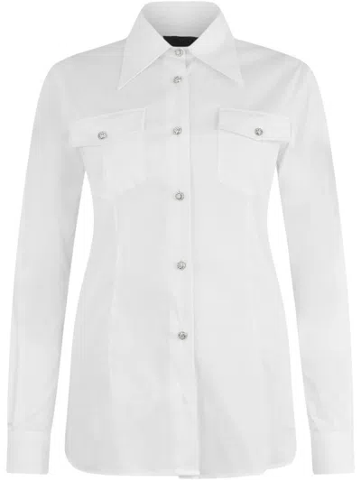 Liu •jo Liu Jo Classic White Button-down Shirt With Chest Pockets