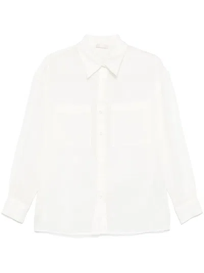 Liu •jo Liu Jo Classic White Ramia Shirt With Relaxed Fit