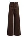 Liu •jo Wide-leg Brown Corduroy Trousers With Button And Zip Fastening In Brown