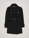 Liu •jo Belted Trench Coat In Nero