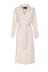 Liu •jo Belted Coat With Long Sleeves In Greige