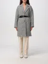 Liu •jo Herringbone-pattern Belted Coat In Gray