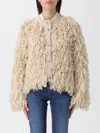 Liu •jo Textured Knit Jacket With Contrast Button Closure In Multi