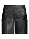 Liu •jo Coated Fabric Cargo Shorts In Black