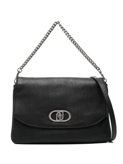 Liu •jo Coated-finish Shoulder Bag In Black