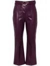 Liu •jo Coated Flared Trousers In Purple