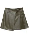 Liu •jo Coated Mini Skirt In Green