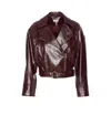 Liu •jo Belted Faux-leather Jacket In Burgundy