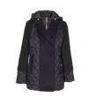 Liu •jo Quilted Wool-blend Coat In Black