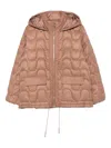 Liu •jo Hooded Quilted Jacket In Brown