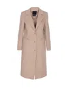 Liu •jo Long Sleeve V-neck Coat With Notch Lapel In Neutral