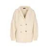 Liu •jo Wool Coat Double-breasted Shawl Collar In White