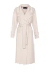 Liu •jo Belted Coat With Long Sleeves In White