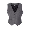 Liu •jo Sleeveless V-neckline Vest With Adjustable Back Strap In Gray