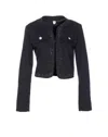 Liu •jo Denim Jacket Studded Buttoned Pockets In Black