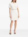 Liu •jo Collar-detail Button-up Mini Dress In Neutral