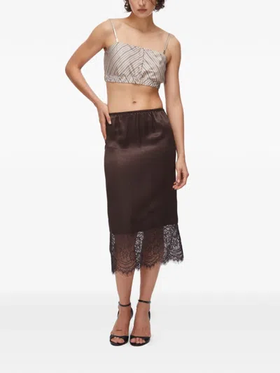 Liu •jo Collar Pockets Suede Jacket In Brown