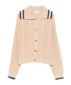 Liu •jo Cream Beige Cable Knit Sweater In Nude