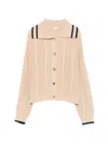 Liu •jo Cream Beige Cable Knit Sweater In Nude