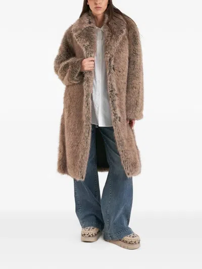 Liu •jo Collared Coat In Brown