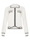 Liu •jo Collared Zip-front Cardigan In White