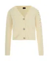 Liu Jo Collection Cardigan In Lana Con Strass Bianco