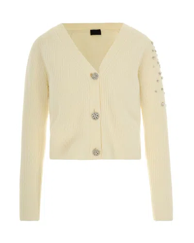 Liu Jo Collection Cardigan In Lana Con Strass Bianco